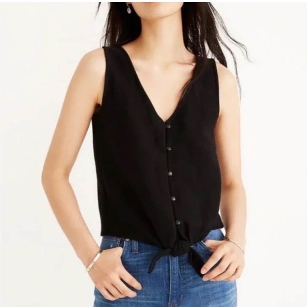 Texture & Thread by Madewell | Black Button Front Tank Top